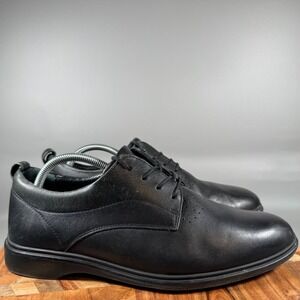 Amber Jack Mens Size 10 Black Leather Lace Up Oxford Dress Shoes